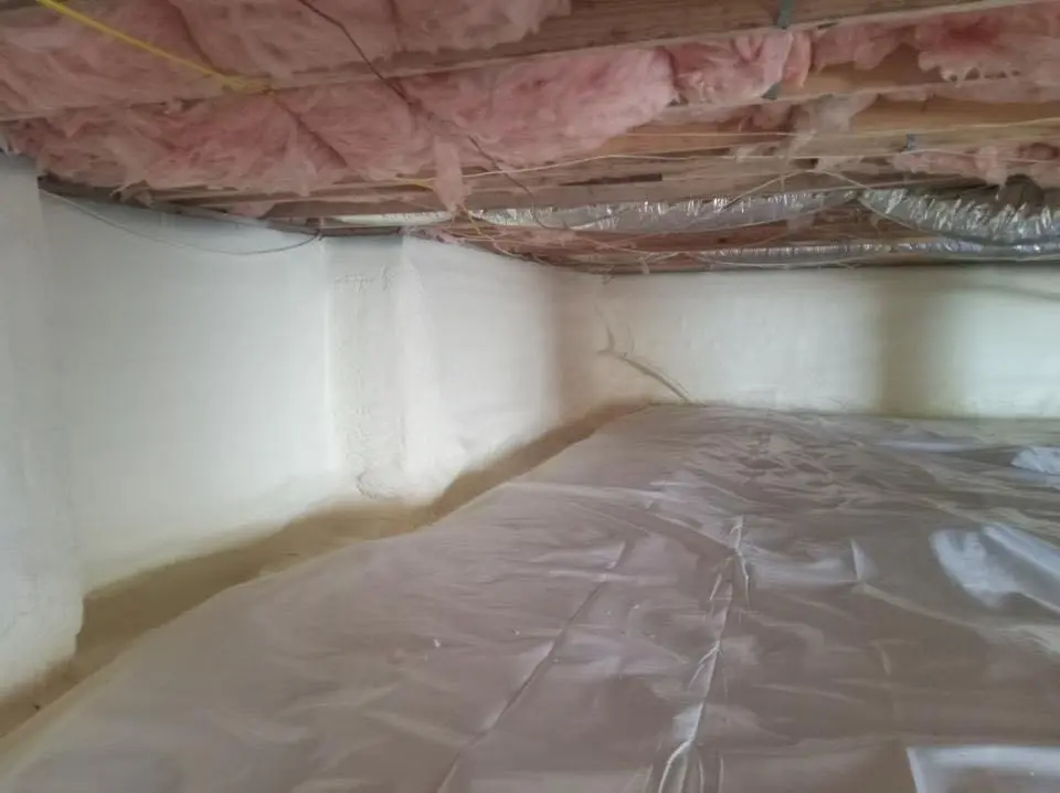 Crawl space encapsulation with closed-cell spray foam for Attic Insulation in Amity