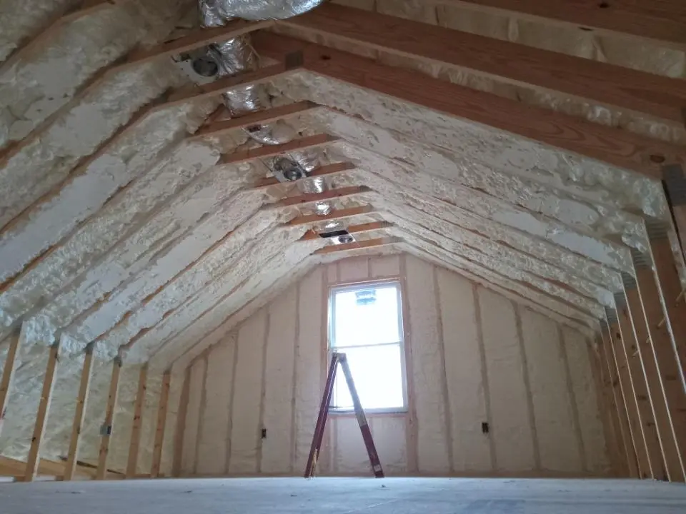 Spray foam roofing application for Crawl Space Insulation project in Amity